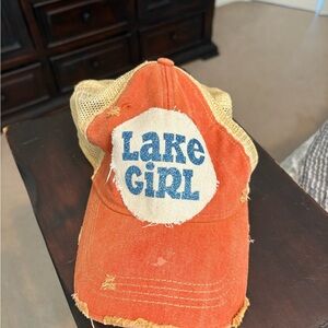 Orange 'Lake Girl' Trucker Hat